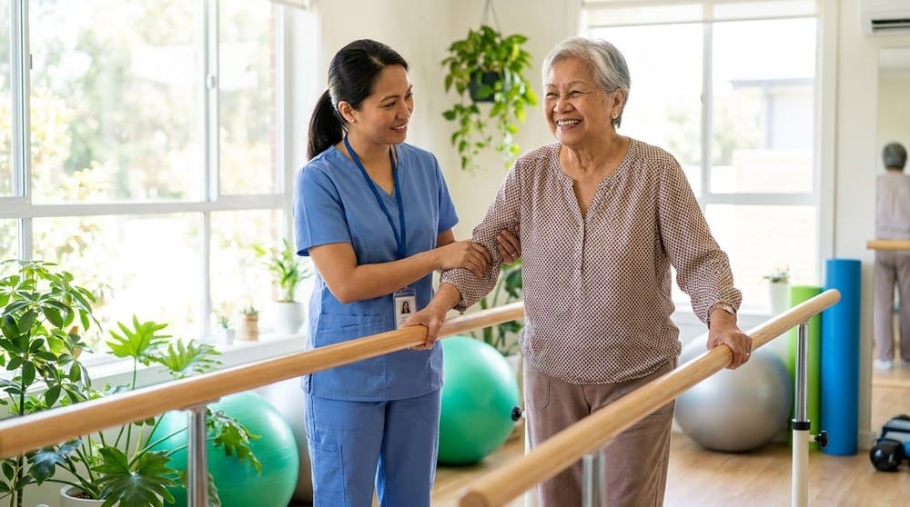 Senior mobility balance training session