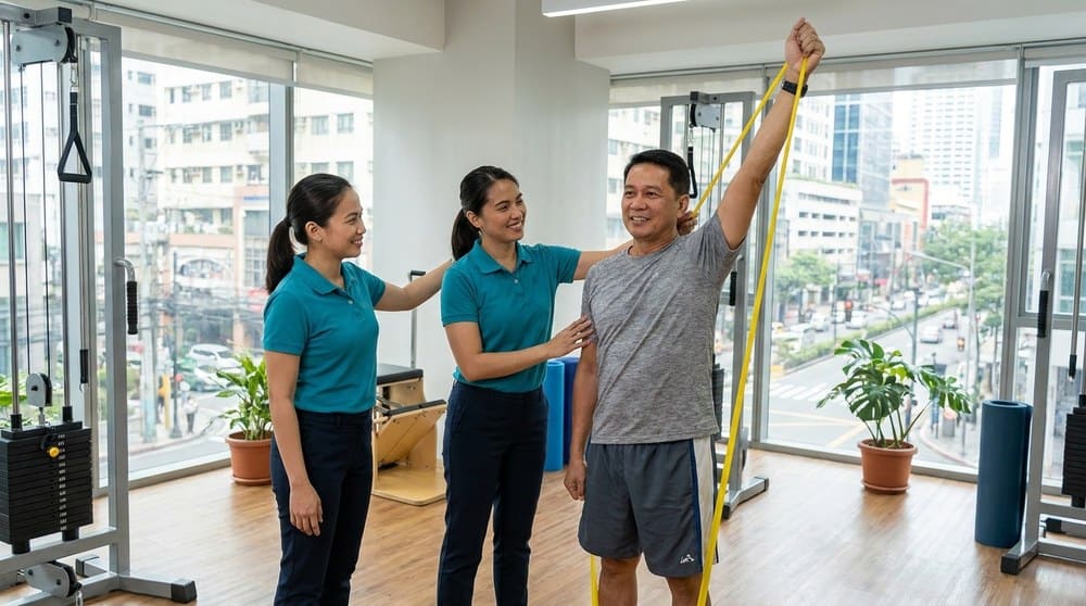 Shoulder mobility therapy session